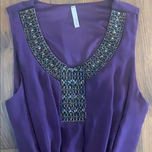 “Sage”purple embellished mini dress